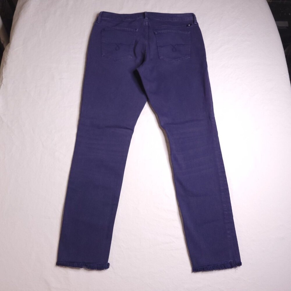 Lucky Brand Womens Lolita Skinny Jeans 8 Raw Hem Low Rise Purple Stretch - Picture 3 of 9